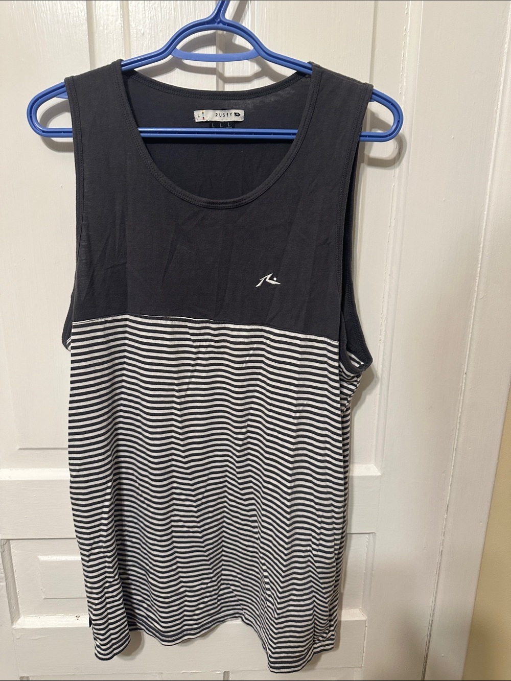 Rusty Black & White Striped Sleeveless Top
